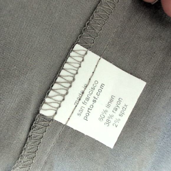 Porto San Francisco Blazer Jacket Size 1 Small Gray Linen Rayon Lagenlook Chic - Picture 5 of 8